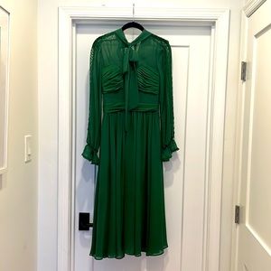 Perfect fall midi dress! Self-Portrait bow neck dress!